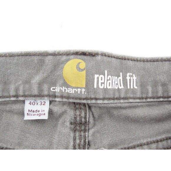 Men's Carhartt Relaxed Fit Gray Rugged Work Jeans Pants, 40 x 32, 30 - Picture 8 of 8